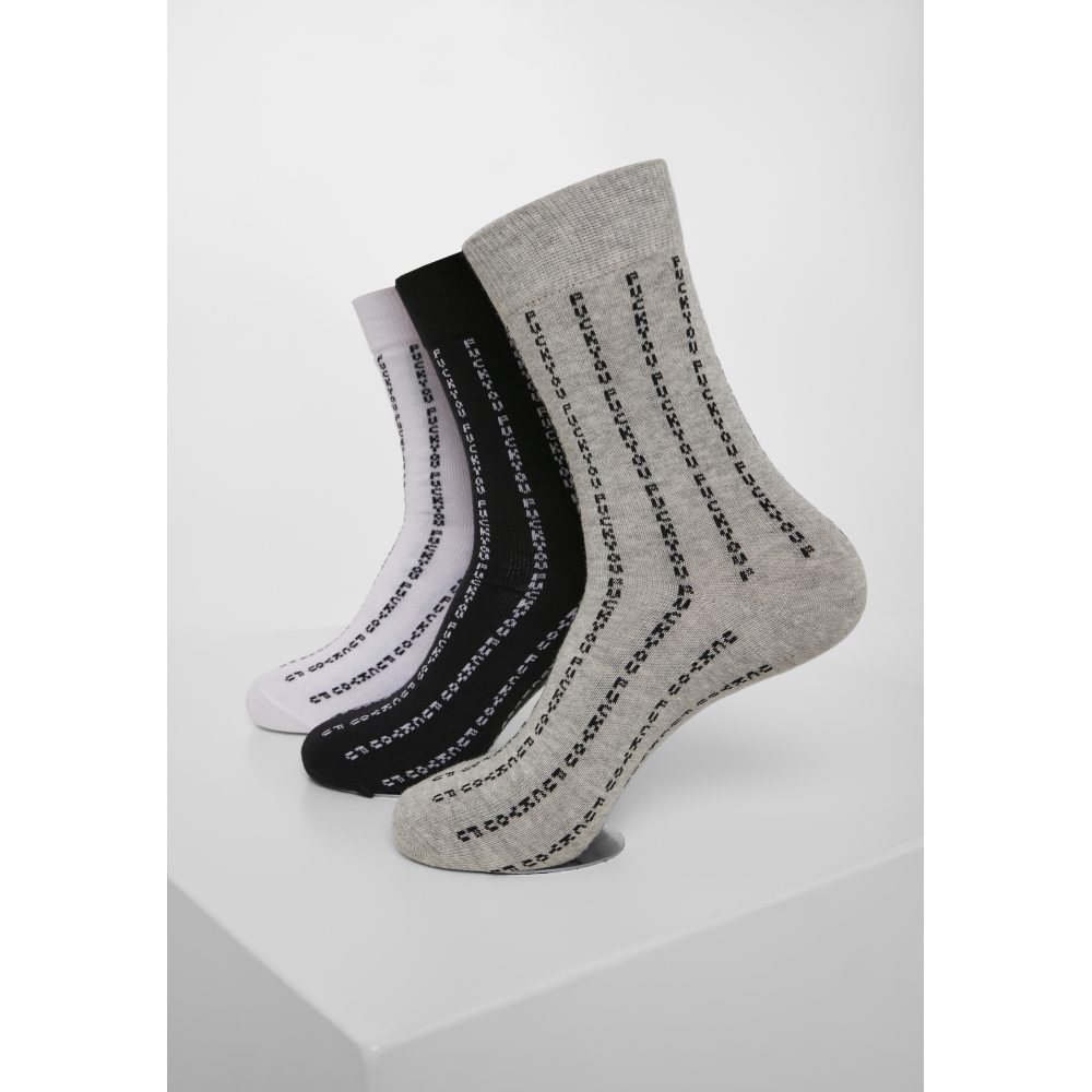 Mister Tee - Fuck You 3Pack Socks - Black/Grey